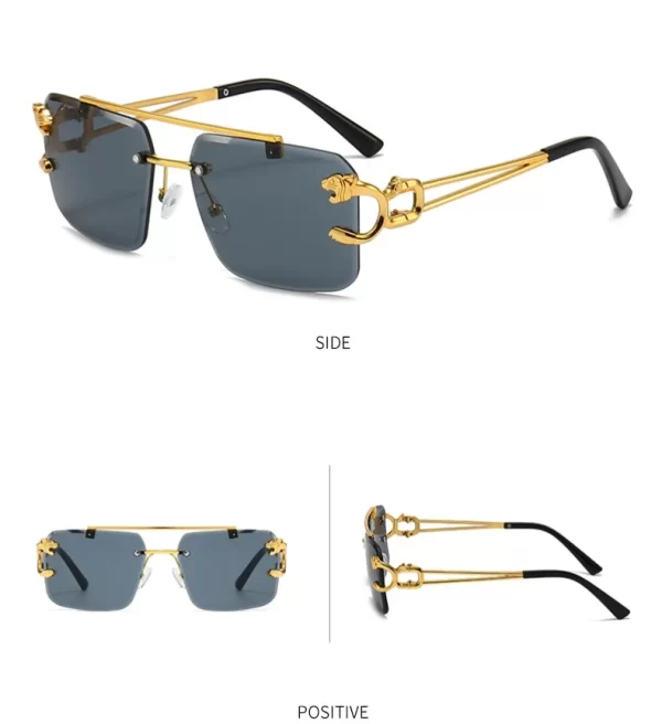 Luxury Square Sunglasses Man Woman Brand Designer Vintage Rimless Sun Glasses Male Female Fashion Retro Mirror Oculos De Sol - Image 3